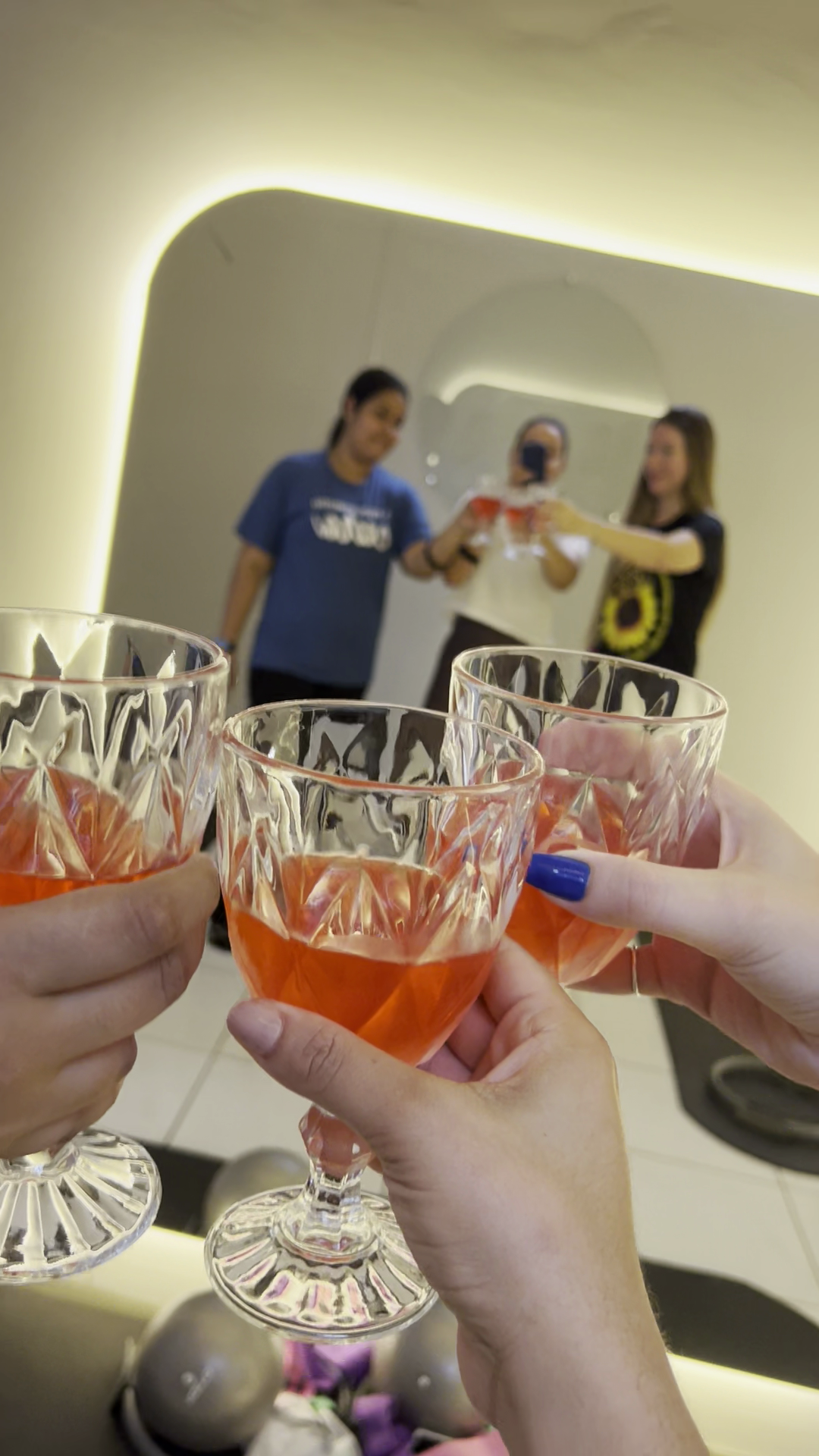 Brinde de comemoração da primeira turma de Hot Pilates